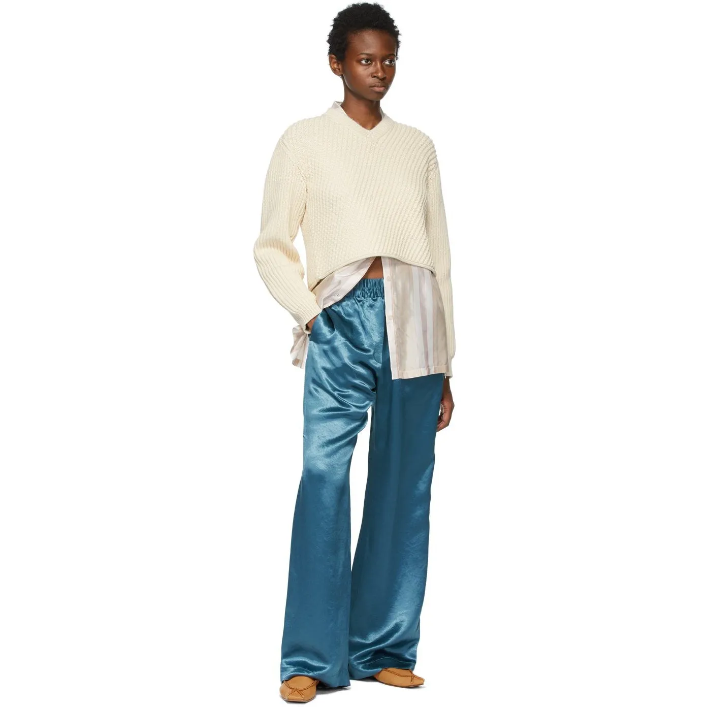Acne Studios Off-White Cropped Sweater