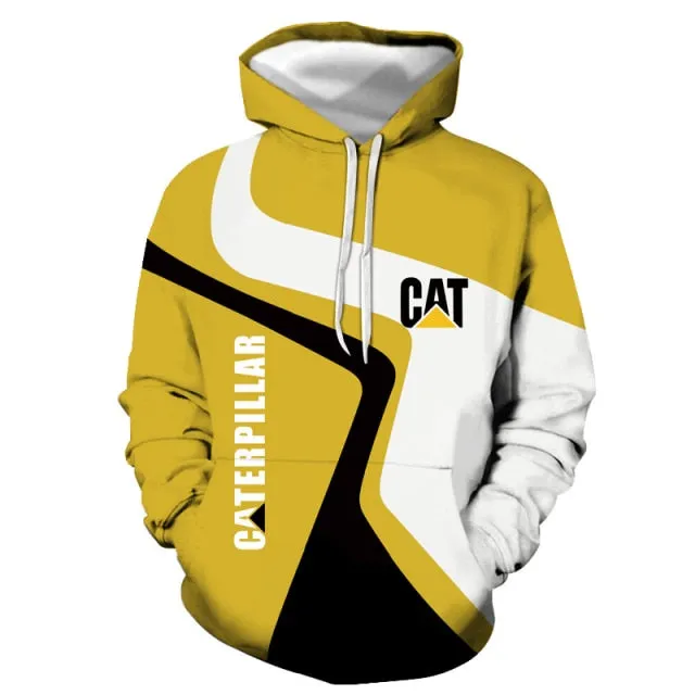 Aidase Winter Fall Hooded Sweatshirt Husband Tracksuit CATERPILLAR Excavator 3D Print Graphic Men's Hoodies Women Men Clothes
