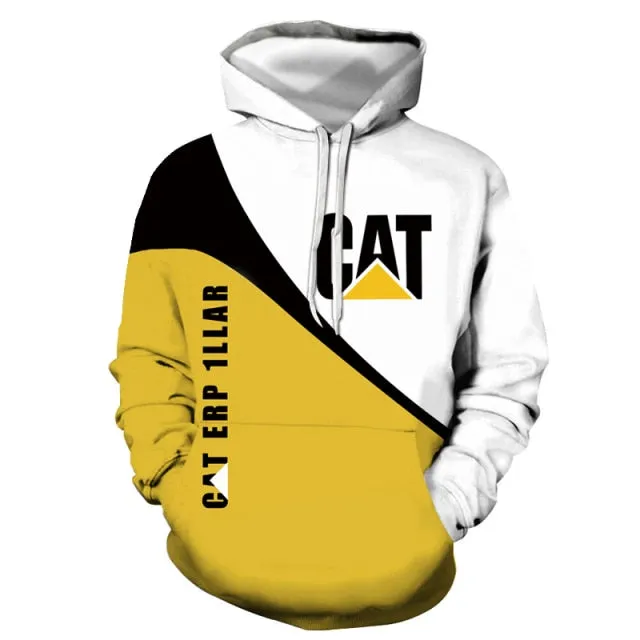 Aidase Winter Fall Hooded Sweatshirt Husband Tracksuit CATERPILLAR Excavator 3D Print Graphic Men's Hoodies Women Men Clothes