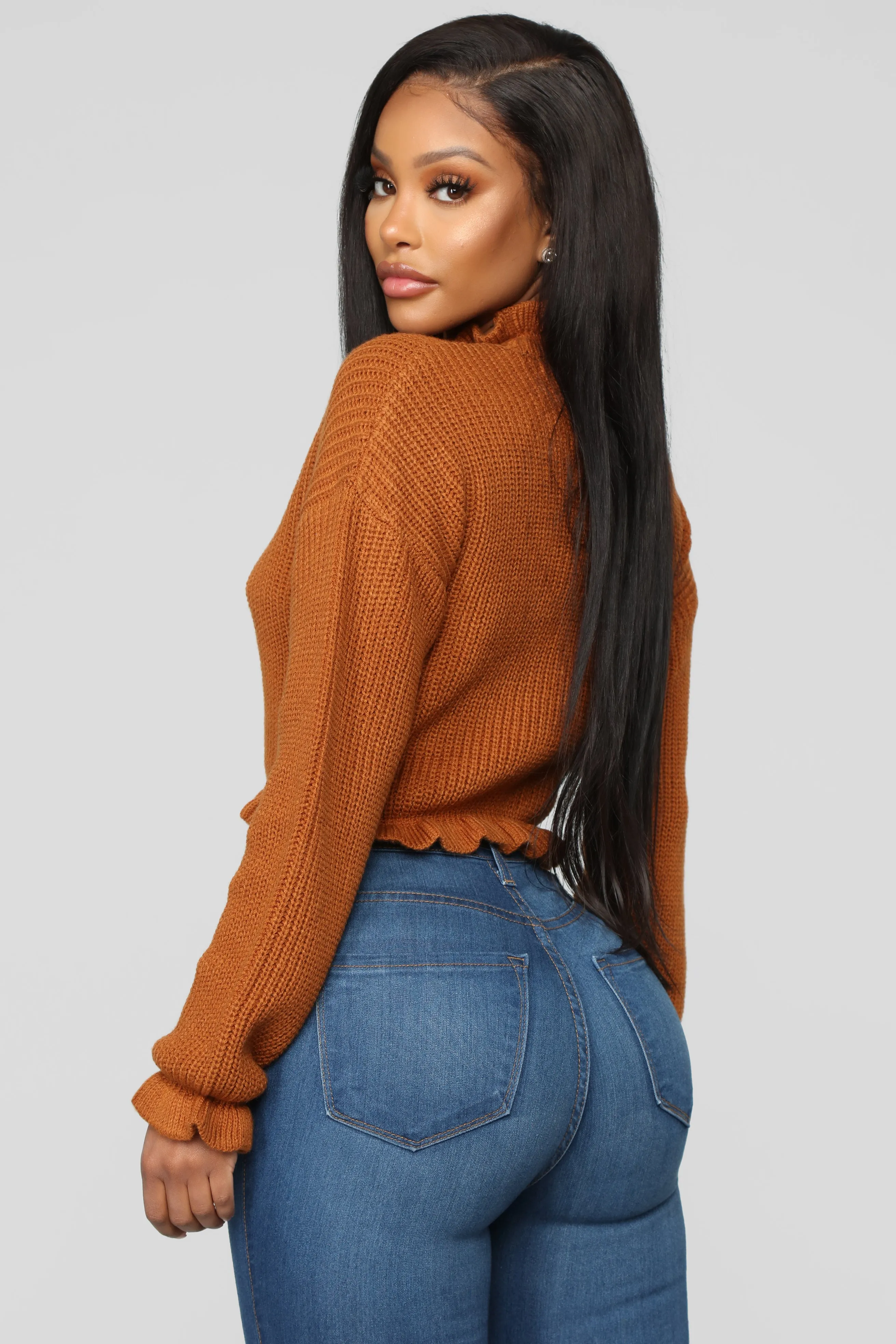 All To Myself Cropped Sweater - Mocha