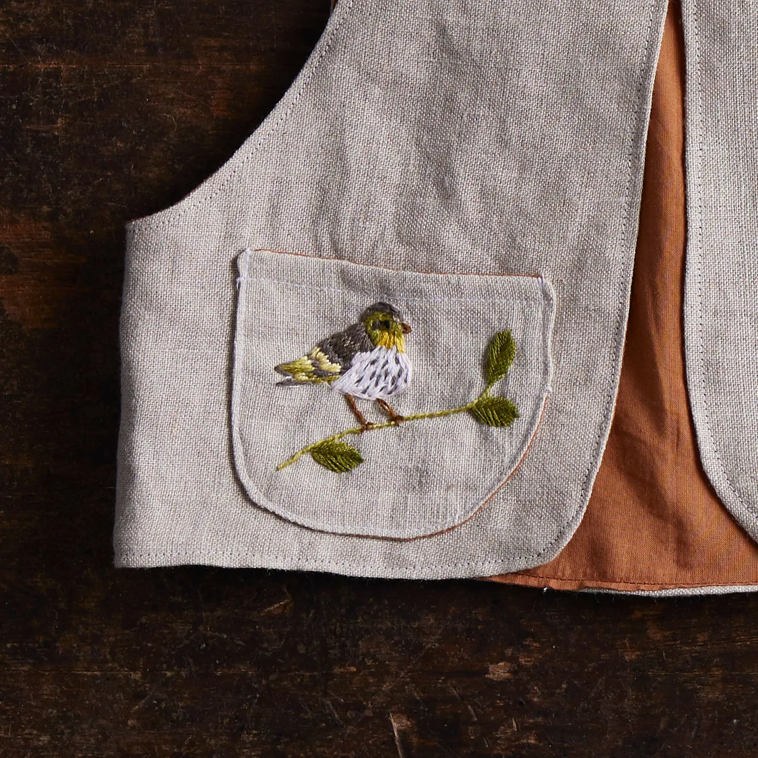 Baby & Kids Linen Explorer Waistcoat - Flax