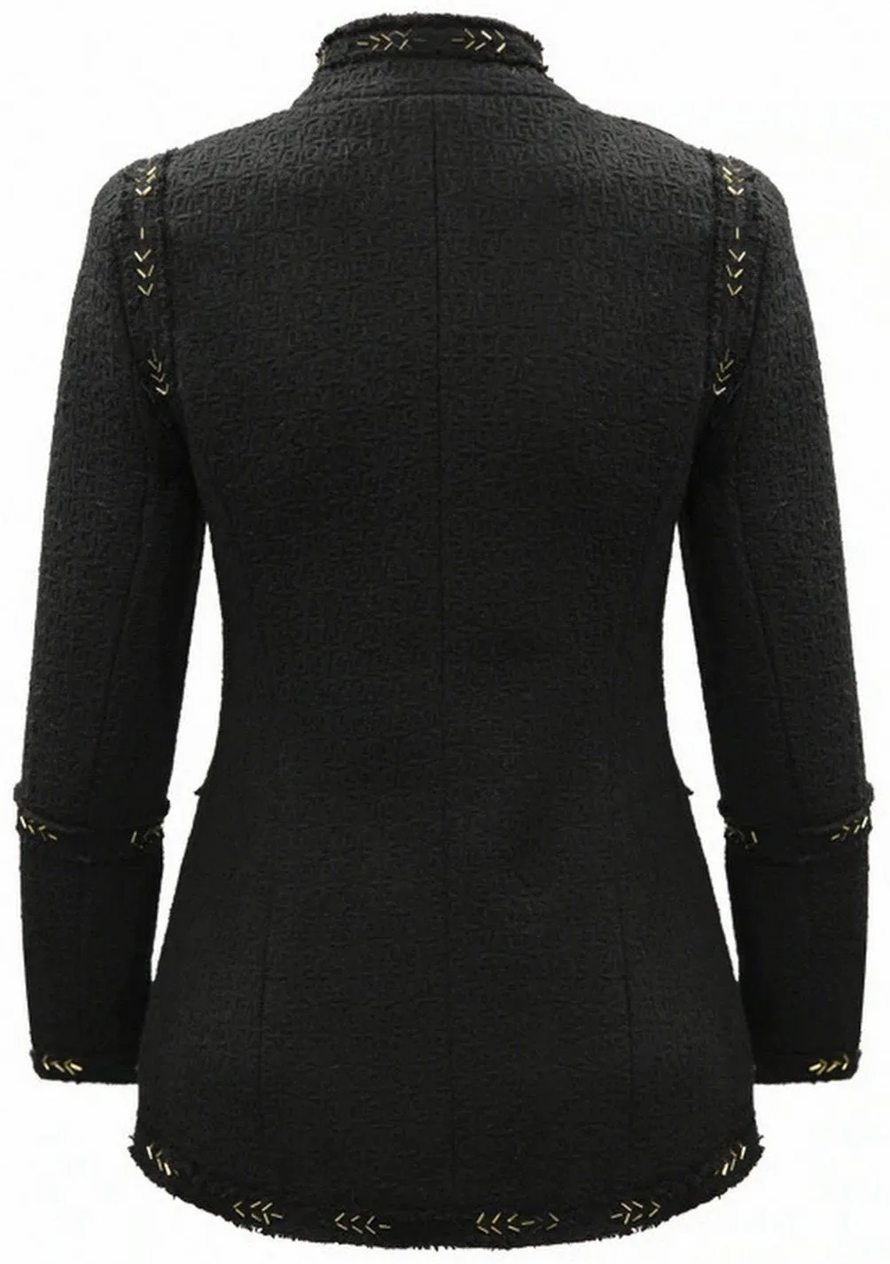 Embellished Single-Breasted Jacket - Black or White
