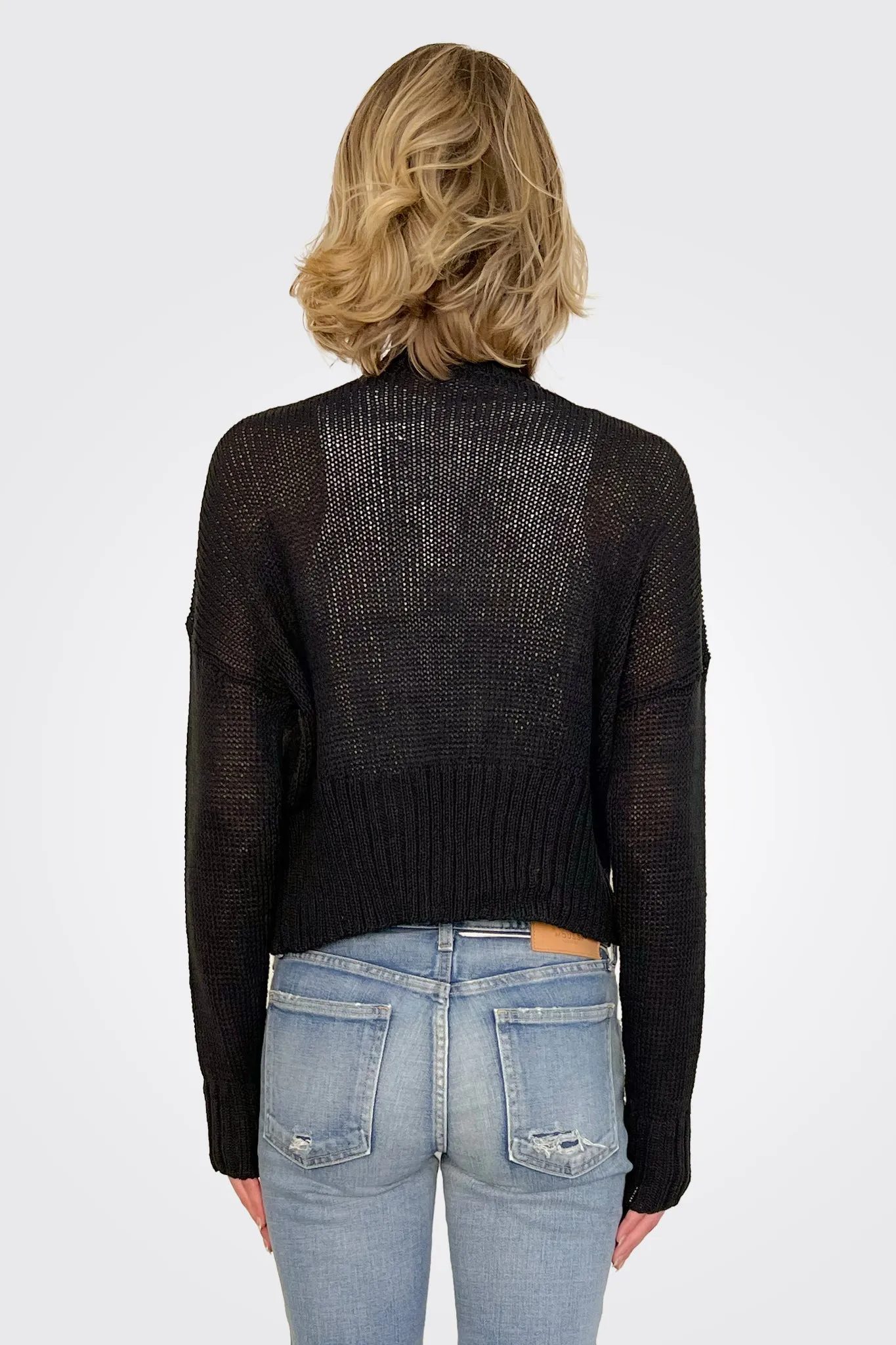Jac Cropped Knit Cardigan - Black
