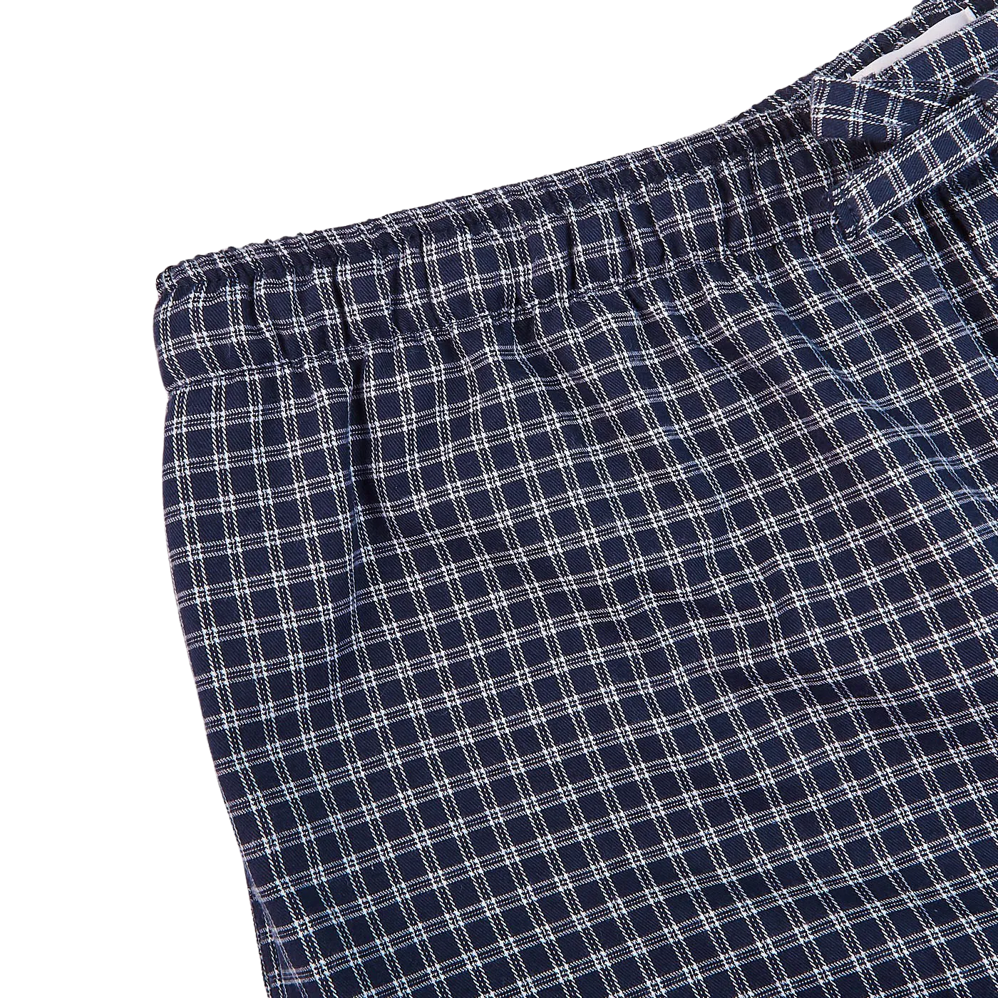 Navy Checked Cotton Lounge Bottoms