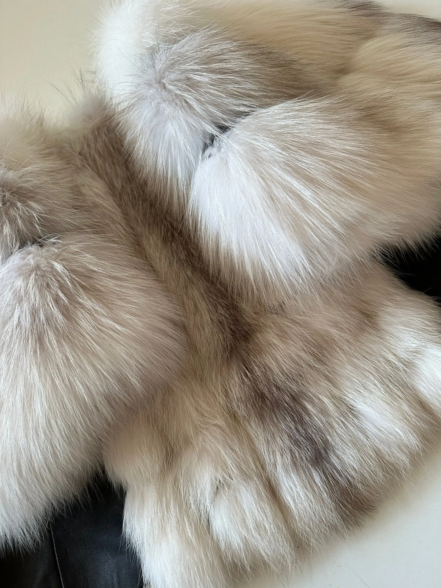 White Fur Coat Women jacket arctic fox fur and leather